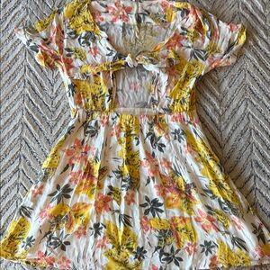 Free People Cut-Out Floral Mini Dress